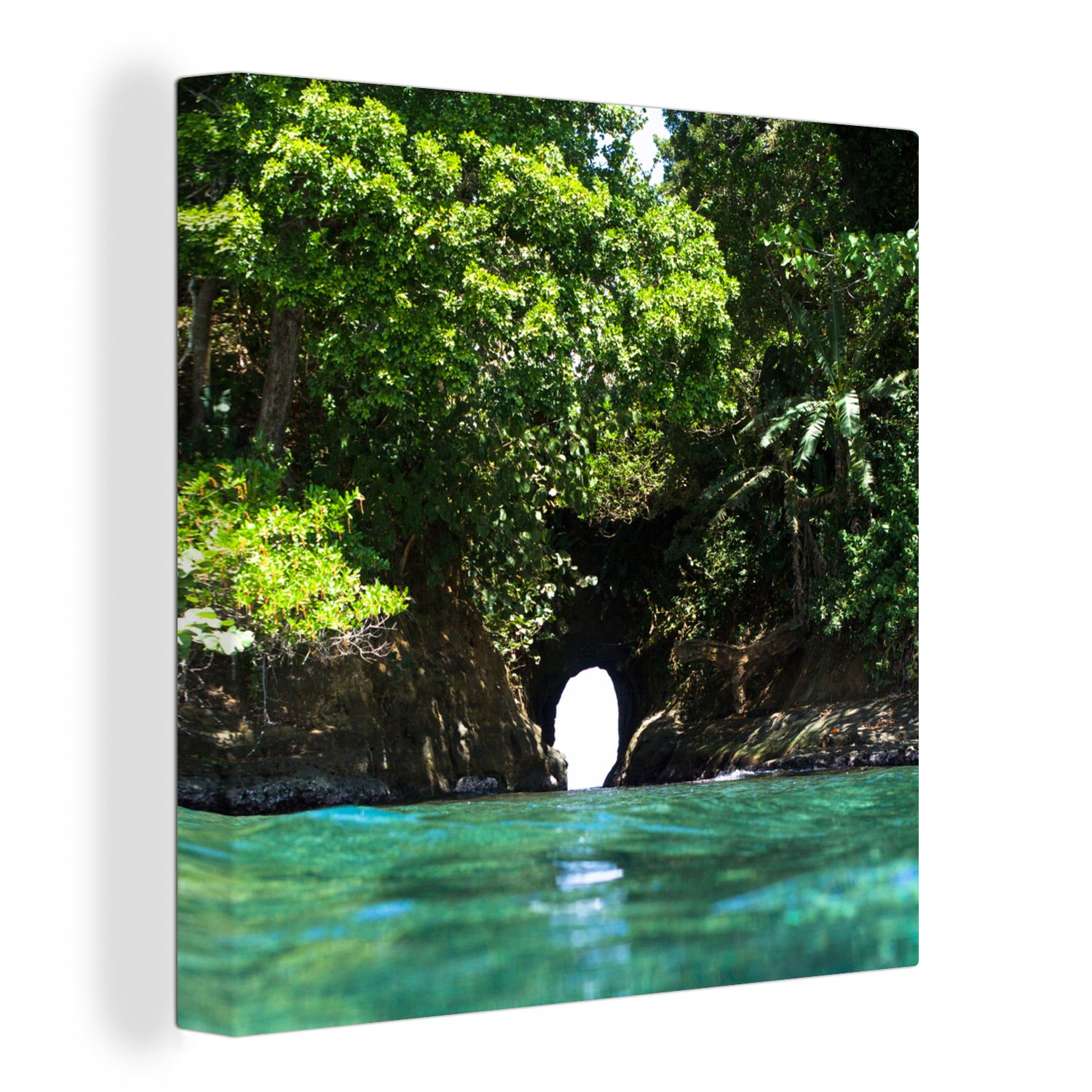 OneMillionCanvasses® Leinwandbild Ein Loch in der Wand auf dem Land in Costa Rica, (1 St), Leinwand Bilder für Wohnzimmer Schlafzimmer