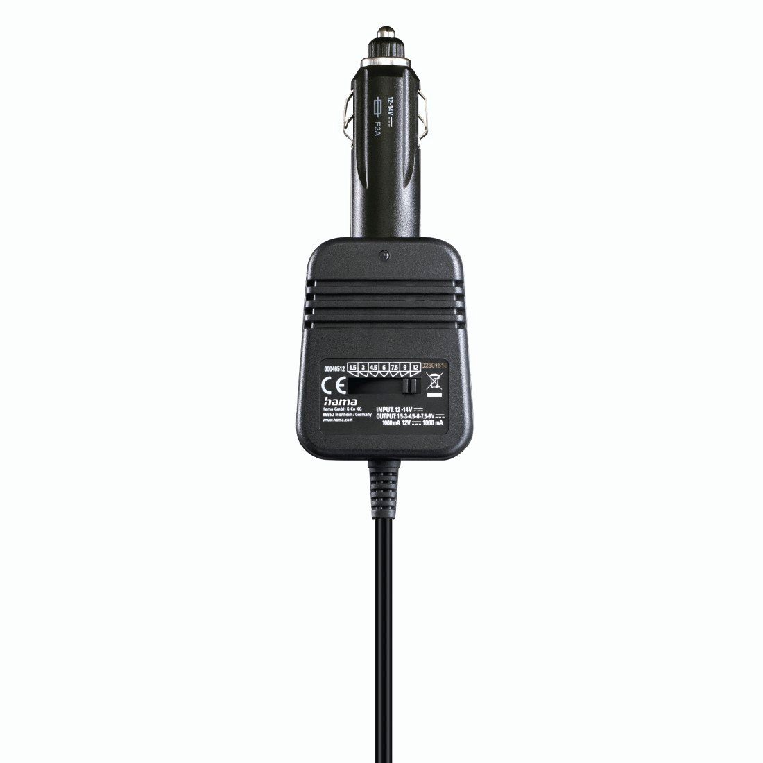 Hama Netzteil für Kfz, einstellbar, 1000mA, 12W, max. 12V, 8 Adapter KFZ-Netzteil