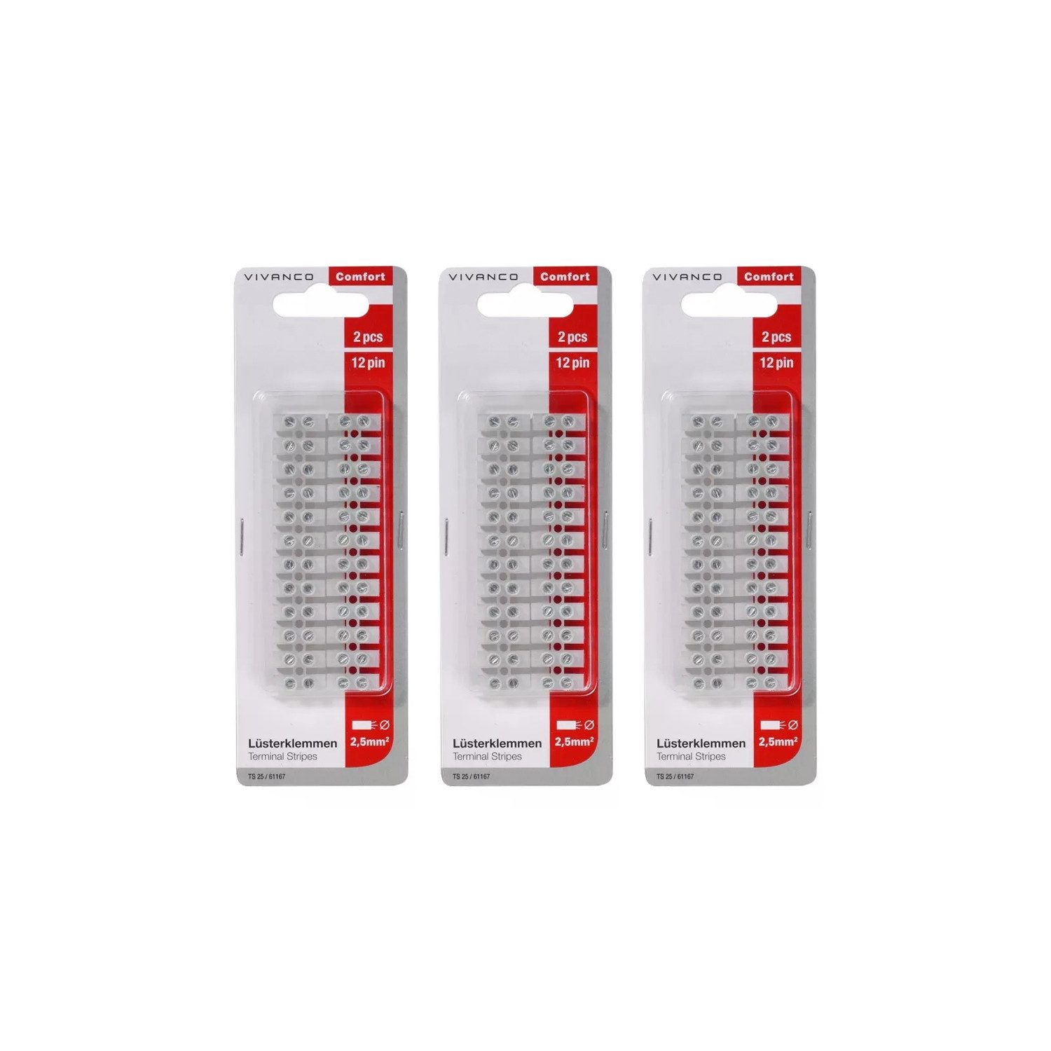Vivanco Lüsterklemme [6ERPACK] Блестящие клеммы Listerklemmen Verbindungsklemmen, 6-tlg., bis 2,5mm² 12polig