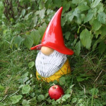 Tangoo Gartenfigur Tangoo Keramik-Wichtel gelb gesprenkelt mit roter Mütze ca 30 cm H, (Stück)