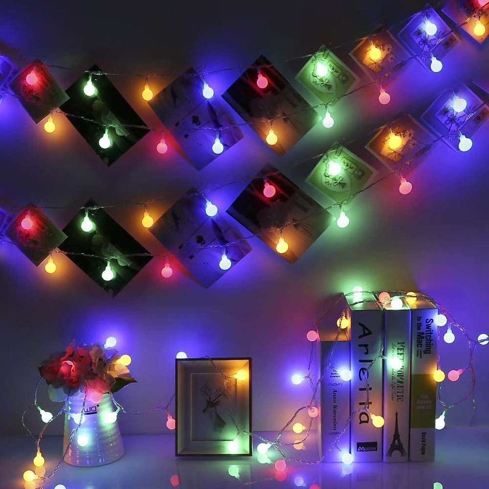 LED-Lichterkette Lichterkette Außen 20/40LED 3/6M Kugel Außenlichterkette