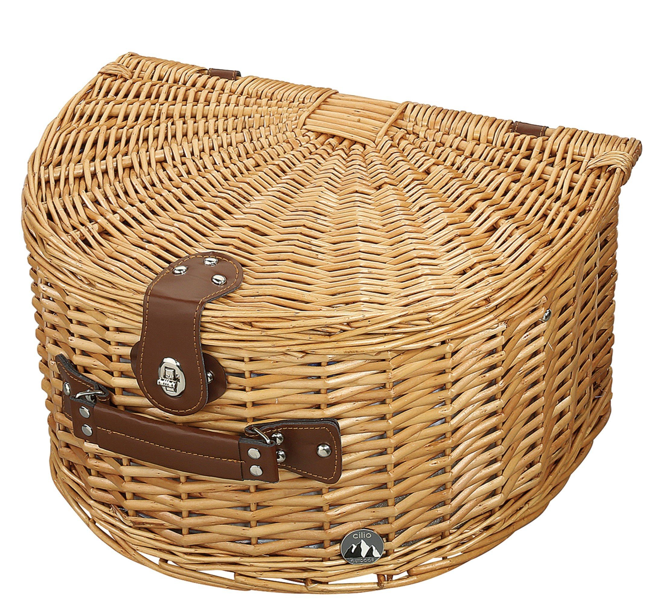 Cilio Picknickkorb Picknickkorb für 4 Personen Kühlfach Teller Gläser Besteck Cilio