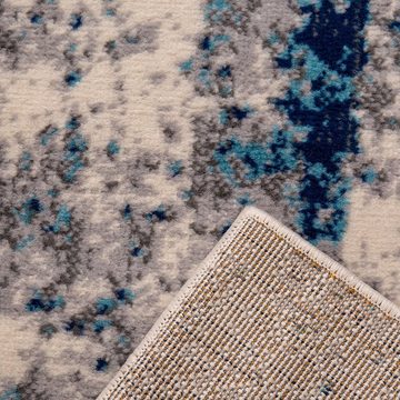 Teppich Teppichwohnzimmer Abstrakt Vintage Look, Vimoda, Rechteckig, Kurzflor, Läufer, modern, Blau