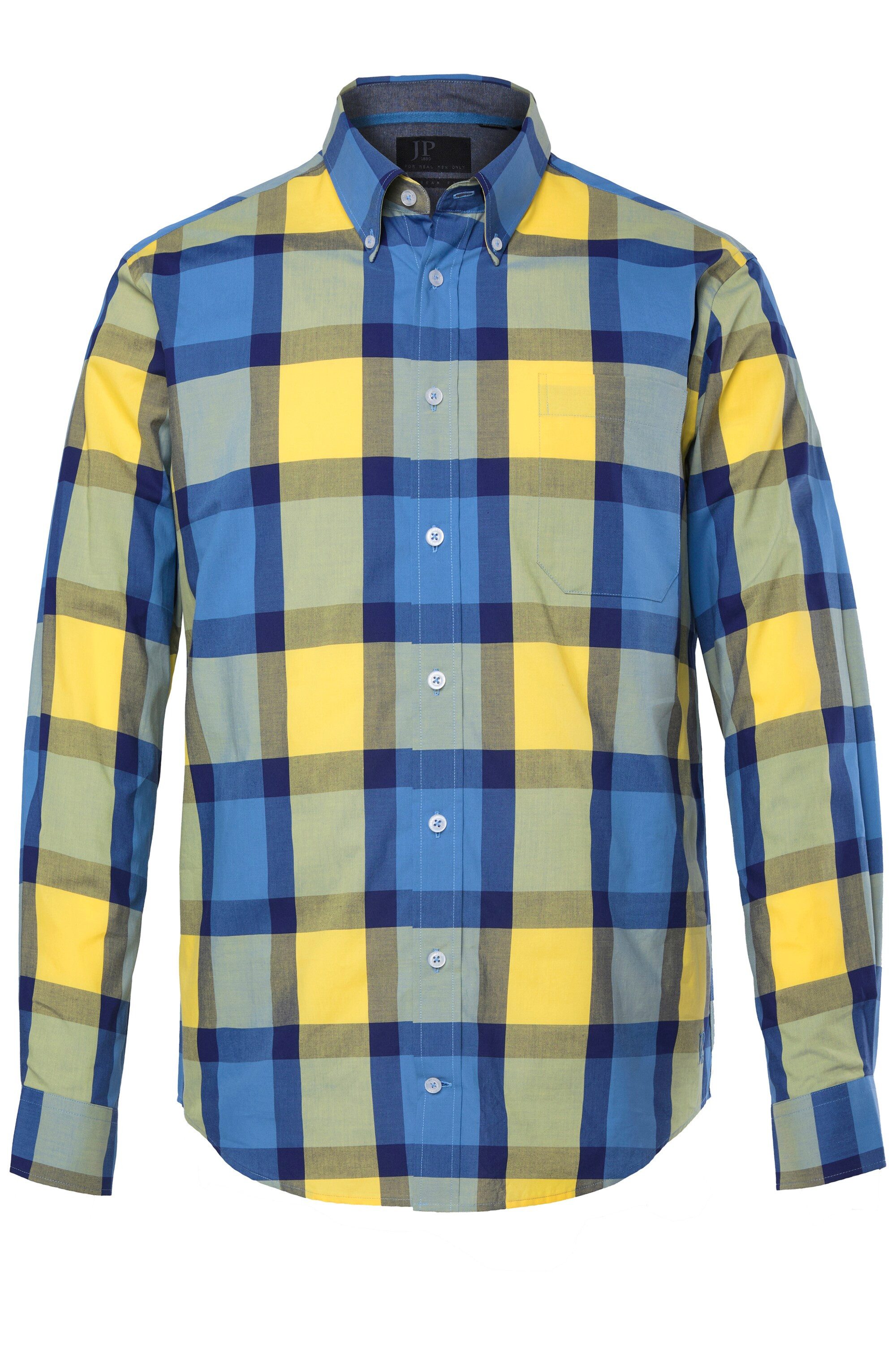 JP1880 Businesshemd Karohemd Langarm Buttondown-Kragen Modern Fit