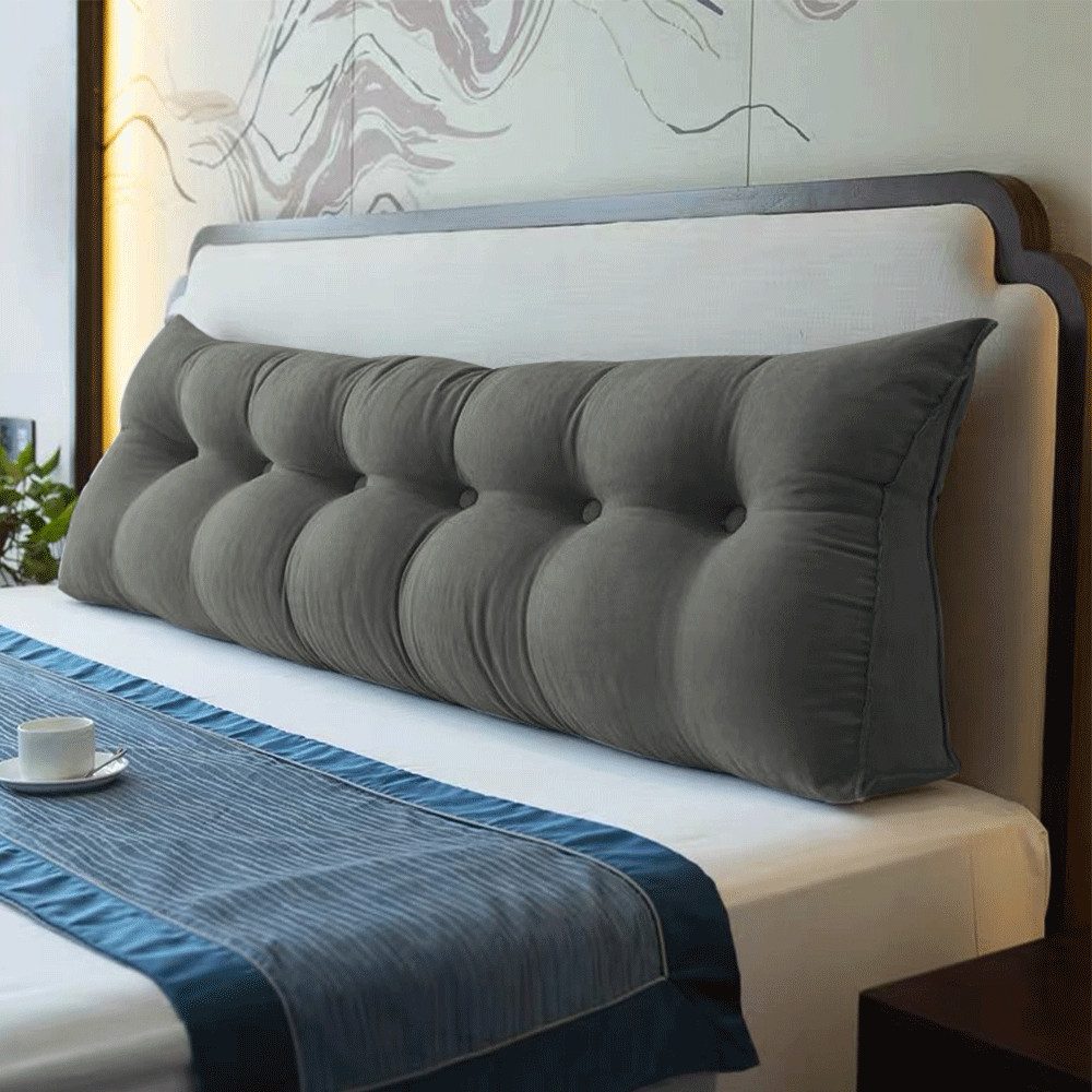 JEOBEST Rückenkissen Dreieckiges Lesekissen, Keilkissen mit Seitenfach, 1-tlg.,180cm breit, Kissen mit abnehmbarem und waschbarem Bezug