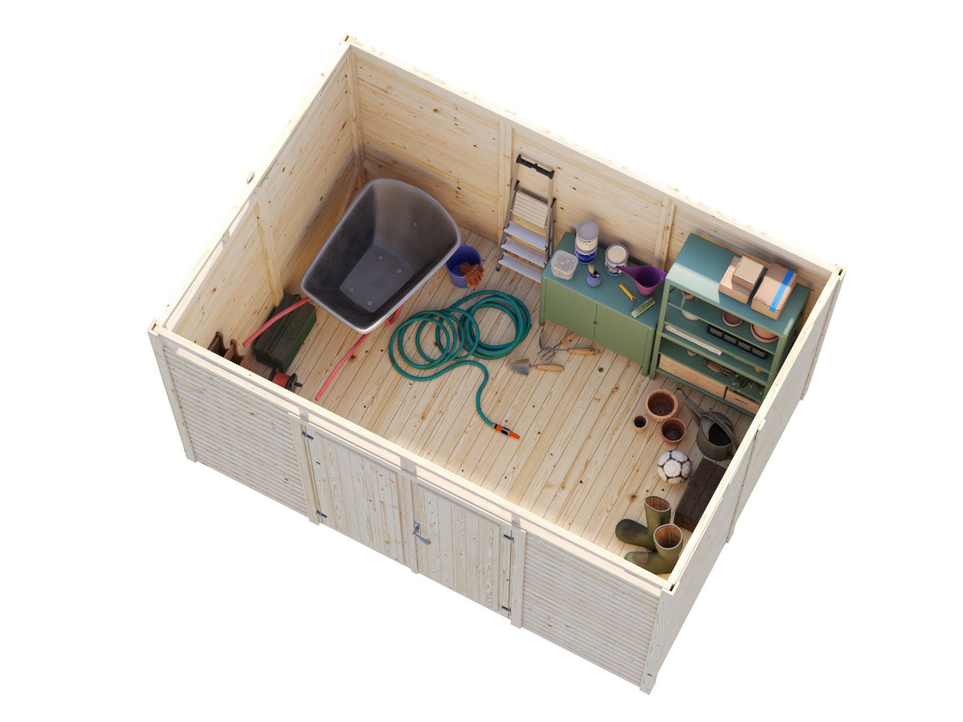 Palmako Gerätehaus Pultdach Holz Elias 7,3 m² Gartenhaus, BxT: 337x247 cm, ohne Dacheindeckung