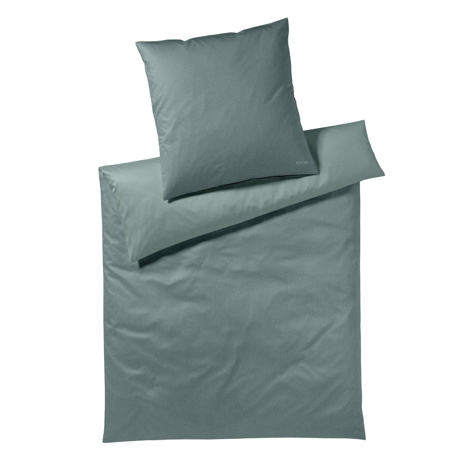 JOOP! Bettwäsche JOOP! Comfort Satin Bettwäsche Herringbone 4126-4 Emerald grün 135x200, Comfort Satin, 2 teilig, Mit Reißverschluss
