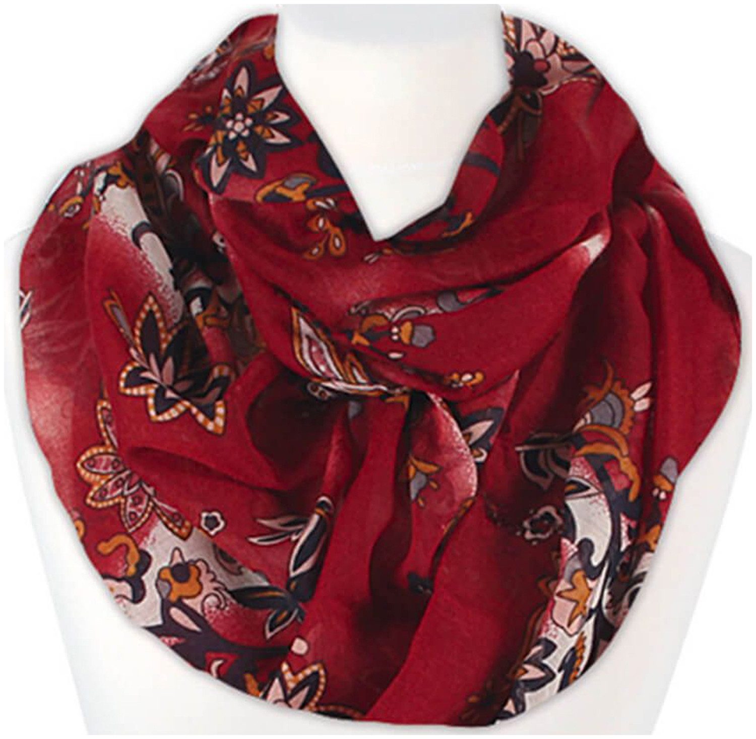 chic4home Loop Trend Twist, (1-St. 1-teilig), Damen Loop-Schal Schlauchschal Florales Design