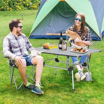 KOMFOTTEU Campingtisch Picknicktisch, aus Aluminium, klappbar & 4-stufig höhenverstellbar