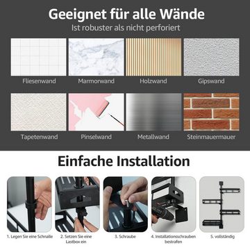 MULISOFT Gewürzregal 4er Küchenregal Wand hängend, Gewürzregal aus Edelstahl, für Küche Badezimmer Flur usw