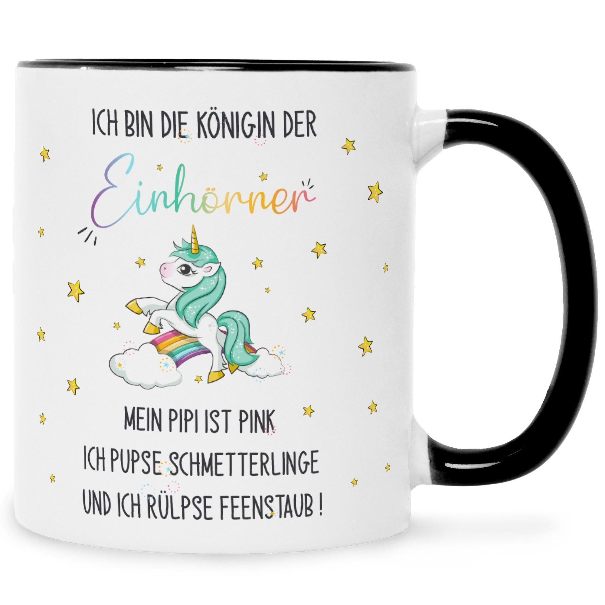 GRAVURZEILE Tasse Bedruckte Tasse mit Spruch Königin der Einhörner