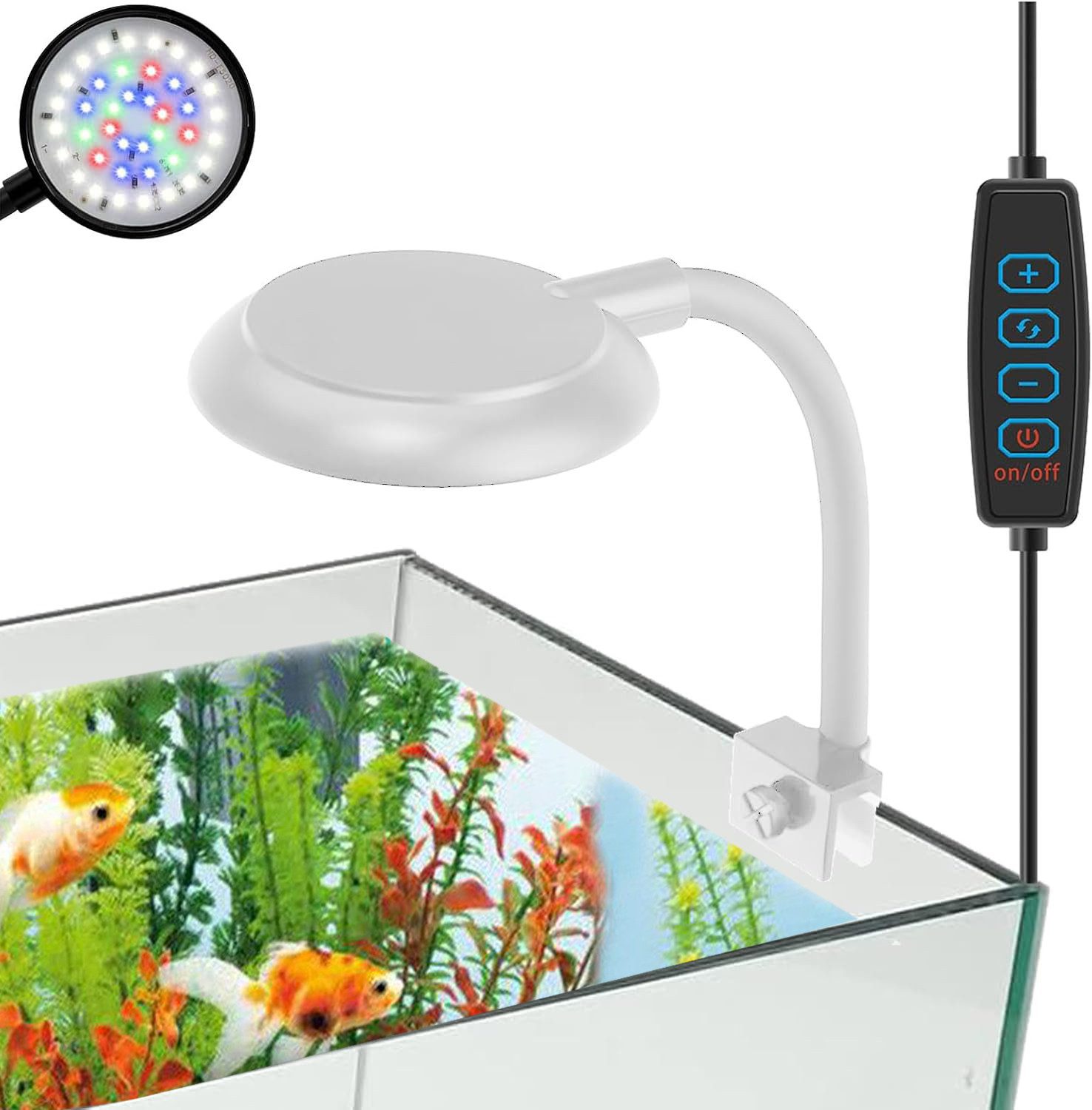 LED Aquariumleuchte LED Aquarium Beleuchtung Aufsetzleuchte USB Aquarium Light mit Klammer