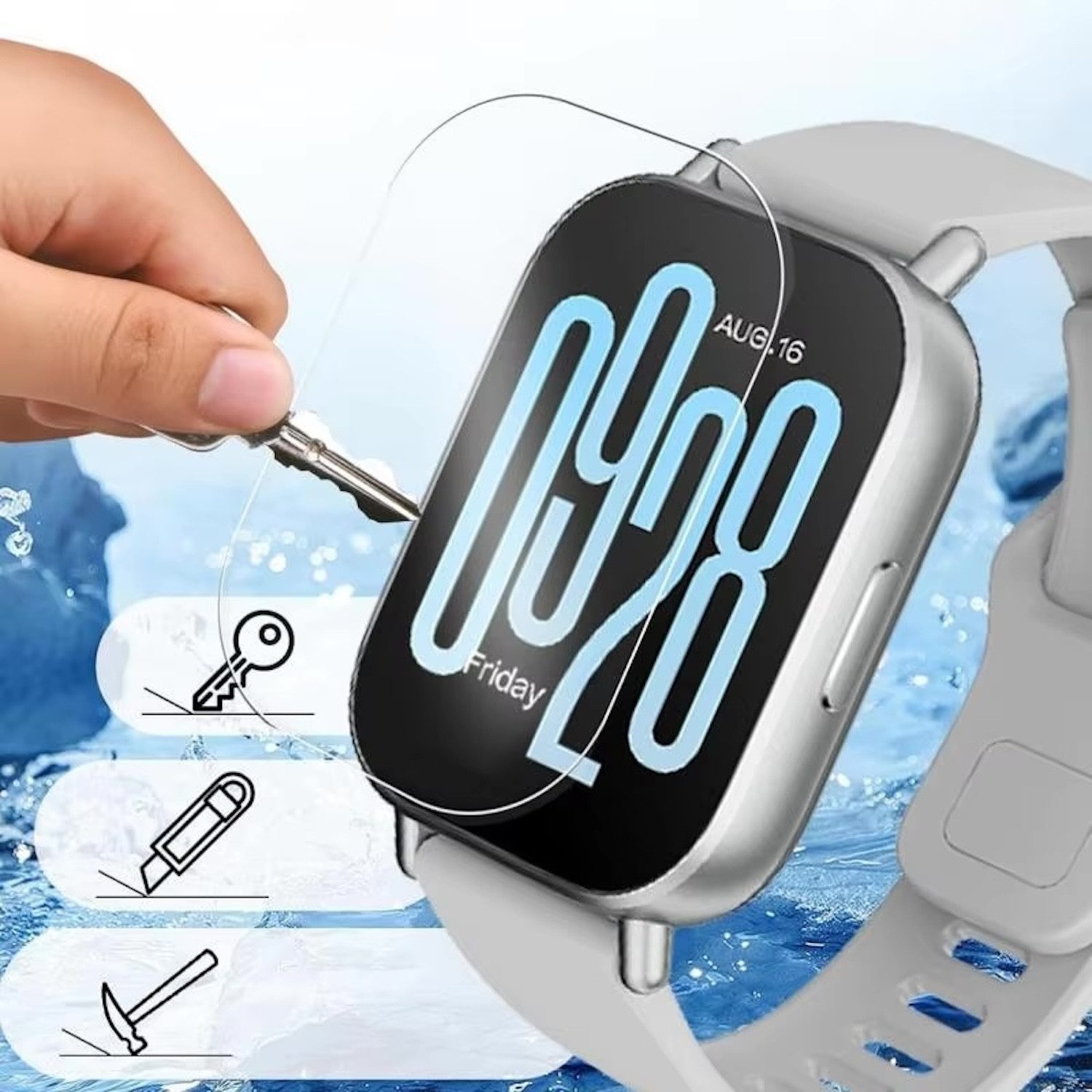 Wigento Smartwatch-Hülle Für Xiaomi Redmi Watch 5 Active Hydrogel Schutz Folie Transparent, Hydrogel Display Schutz Folie – Bild 3 von 5