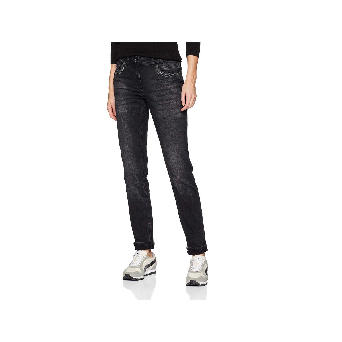 Cecil Skinny-fit-Jeans schwarz (1-tlg)