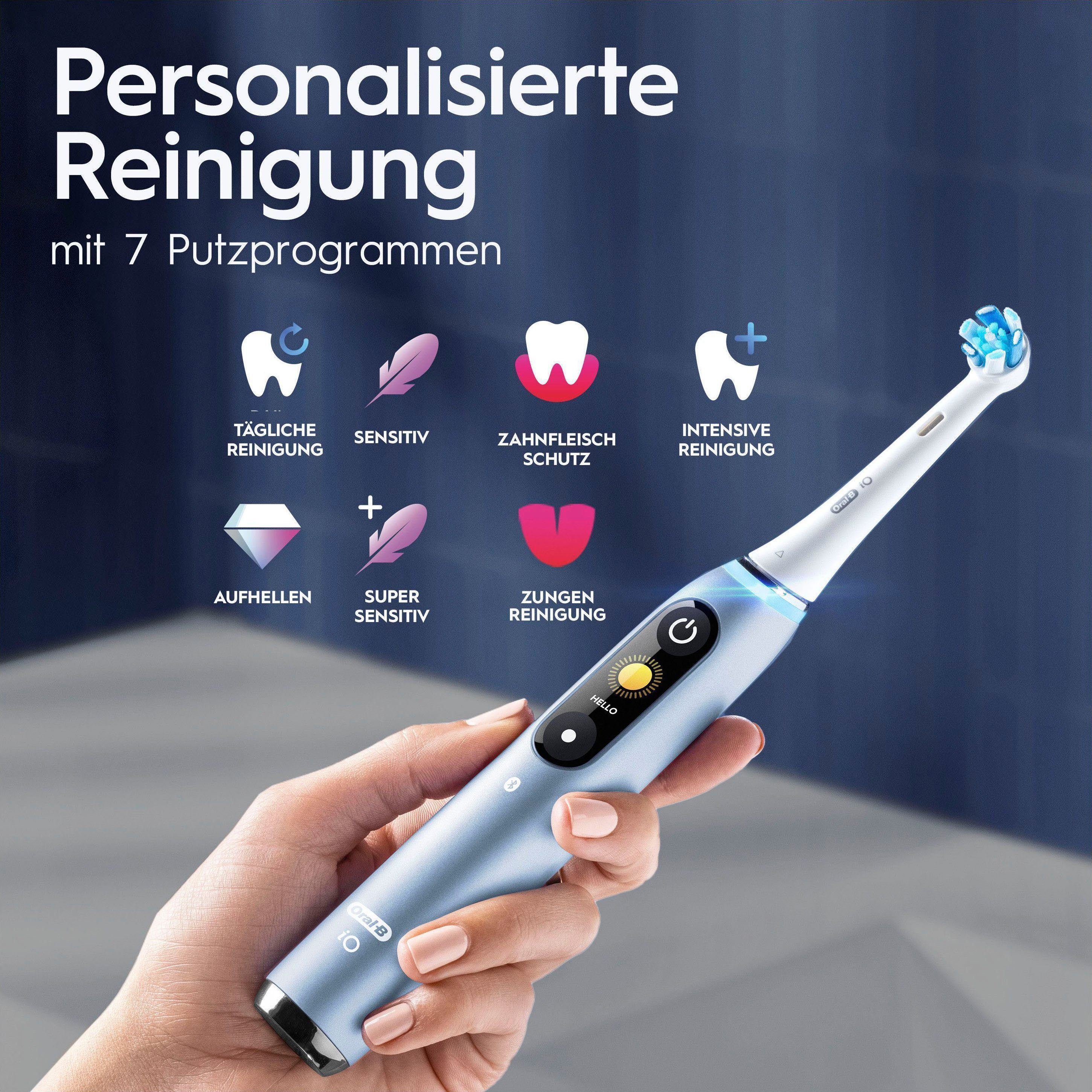 Oral-B Elektrische Zahnbürste Aqua 1 7 Marine mit Farbdisplay St., Magnet-Technologie, Edition, Putzmodi, Aufsteckbürsten: Lade-Reiseetui iO Luxe 9 &