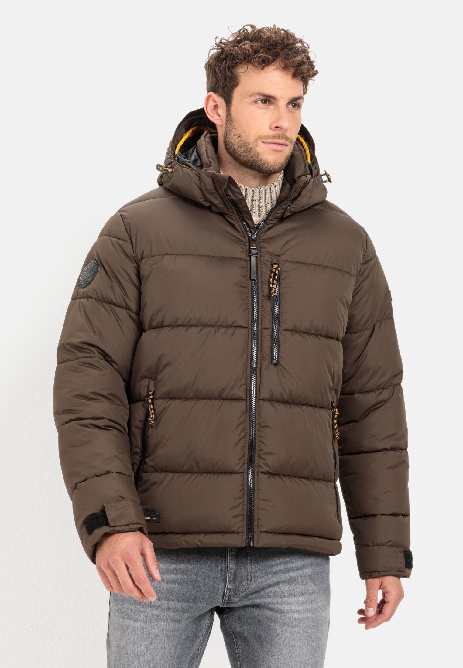 camel active Winterjacke mit abnehmbarer Kapuze Braun