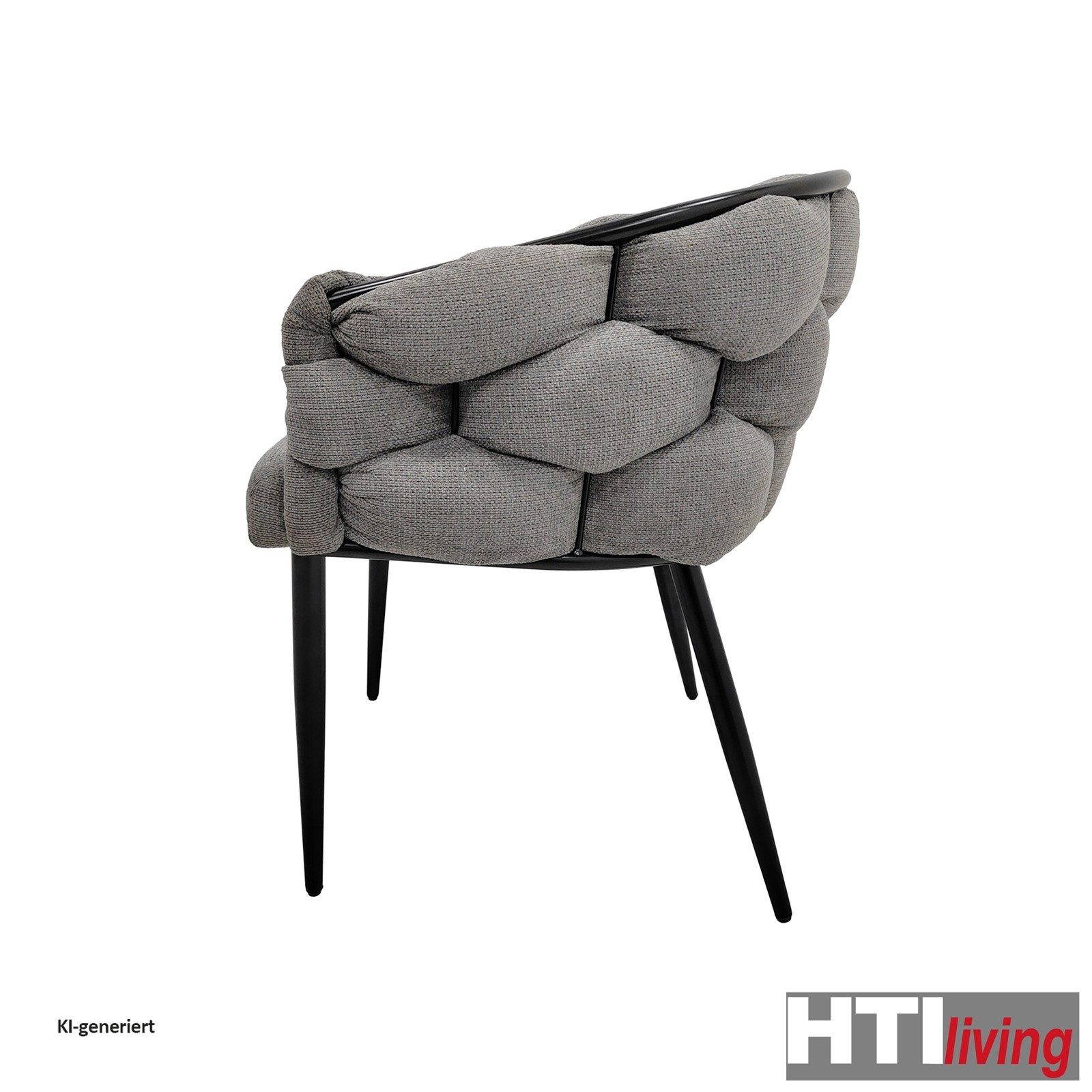 HTI-Living Esszimmerstuhl Stuhl Alsen Schwarz (Stück, 1 St), Design Polsterstuhl Esszimmerstuhl – Bild 4 von 5