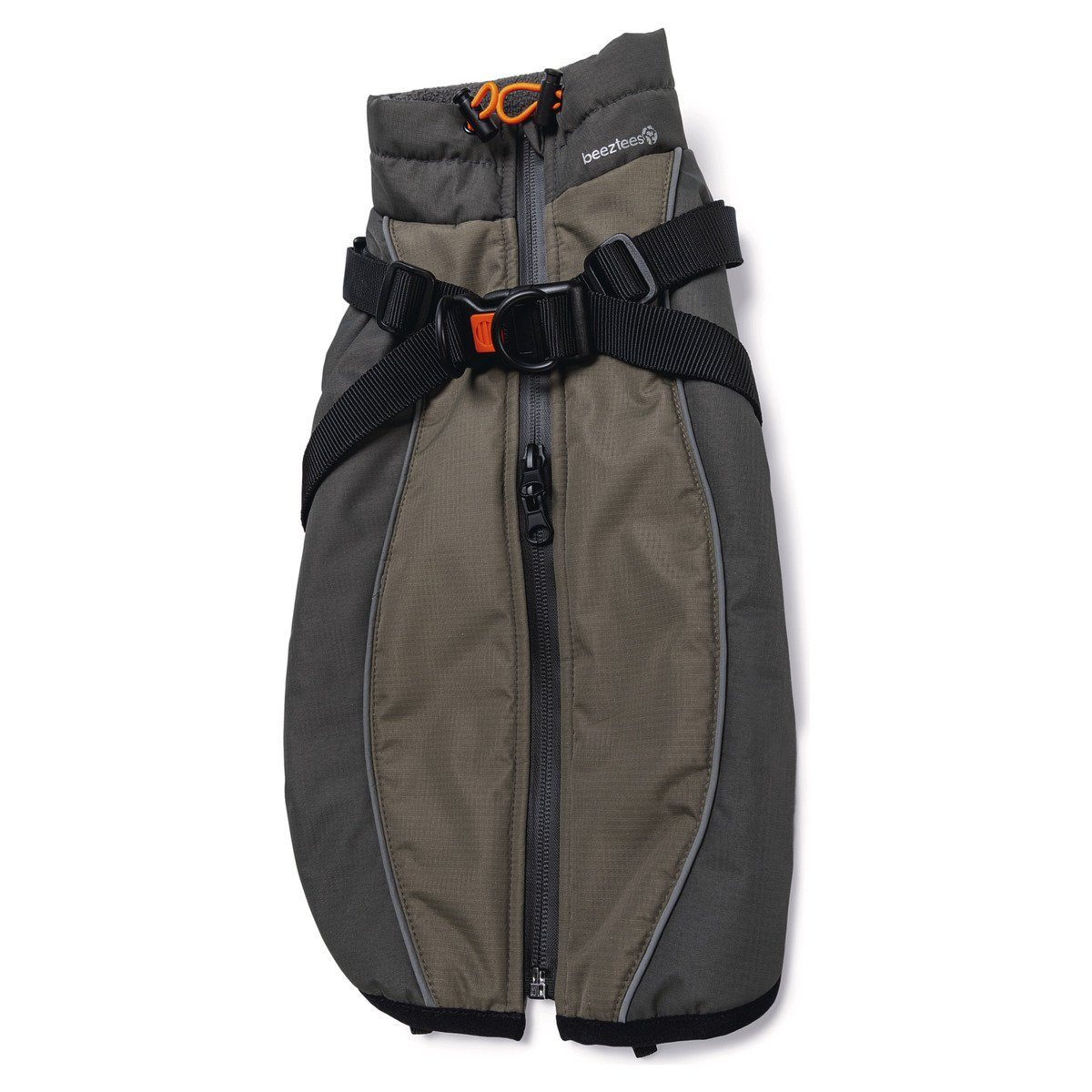 Beeztees Hundemantel Hundemantel mit Geschirr Milo grau