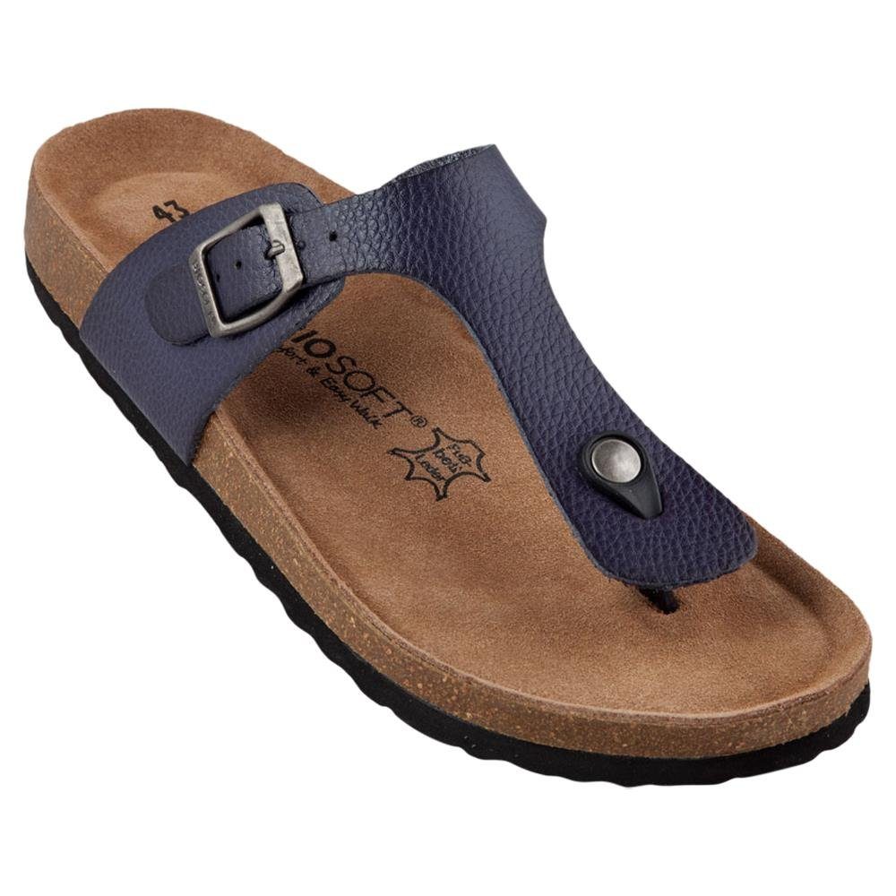 Biosoft Comfort & Easy Walk Biosoft Herren Sandalen Zehentrenner Leder Optik Größe 43 - 47 DAVID Sandale