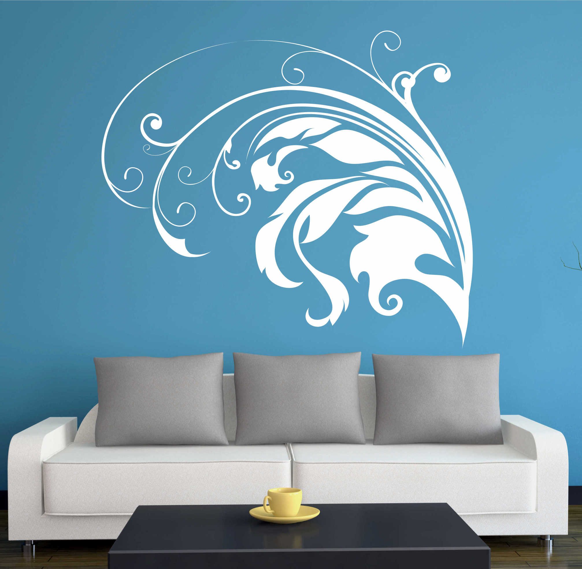 INDIGOS UG Wandtattoo Wandtattoo - Wandaufkleber - w314 Blatt Ranke Baum Pflanze Garten