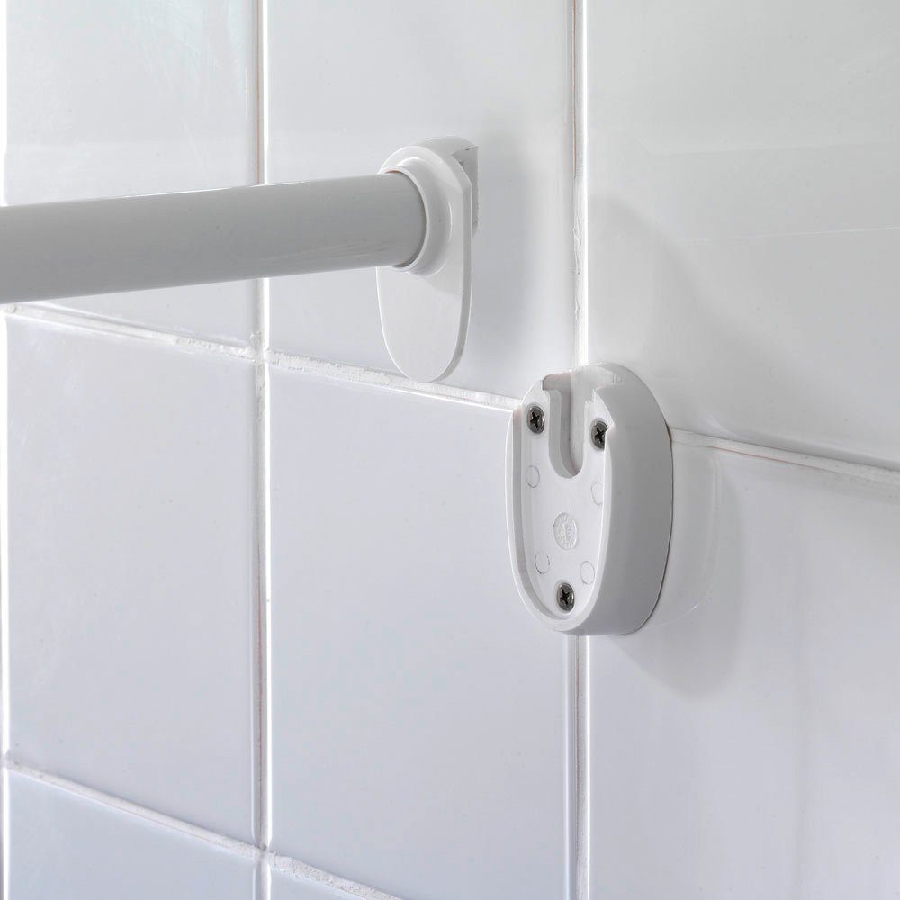 WENKO Bogenstange Rundduschstange Chrom, Fixmaß, Aluminium