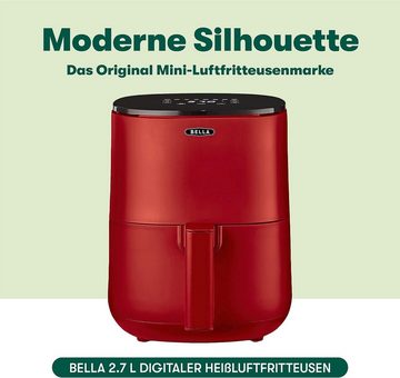 Bella Heißluftfritteuse 3 L, Touchscreen, 1400,00 W, Digitale Innovation für müheloses Kochen und gesunden Genuss