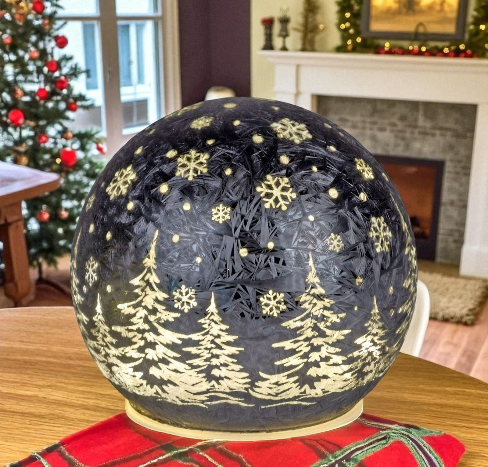 formano LED Dekolicht Glas-Kugel Frosty Schwarz 10 cm Timer 6h/18h Weihnach günstig online kaufen