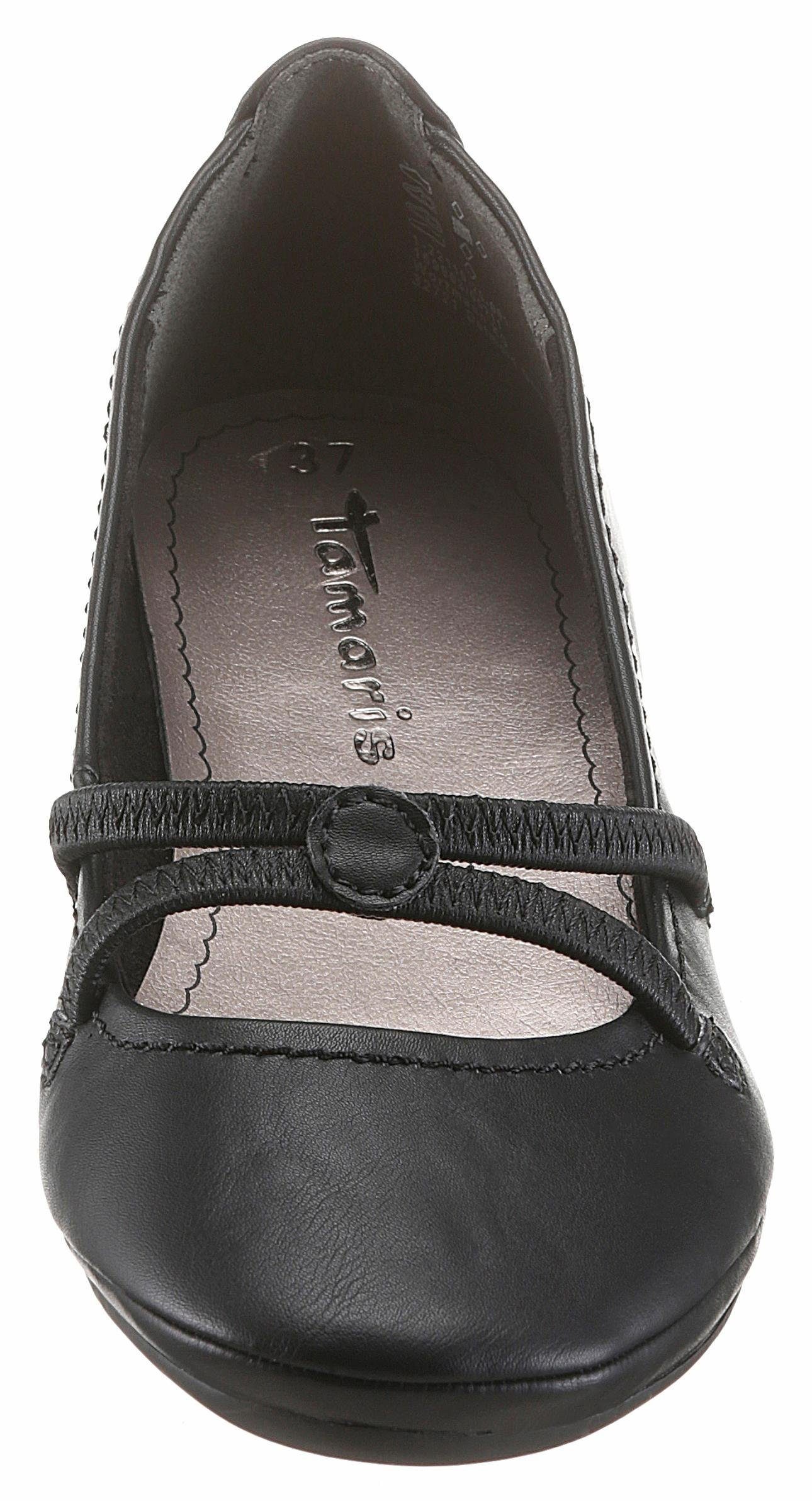 Tamaris Caterina Ballerina Flats, Festtagsmode, Slipper mit Gummizugriemchen. € 35,96