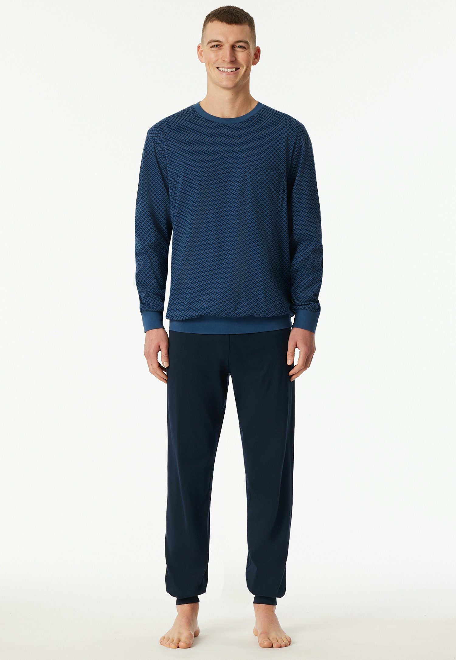 Schiesser Schlafanzug Comfort Essentials (2 tlg) mit angenehmen Bündchen