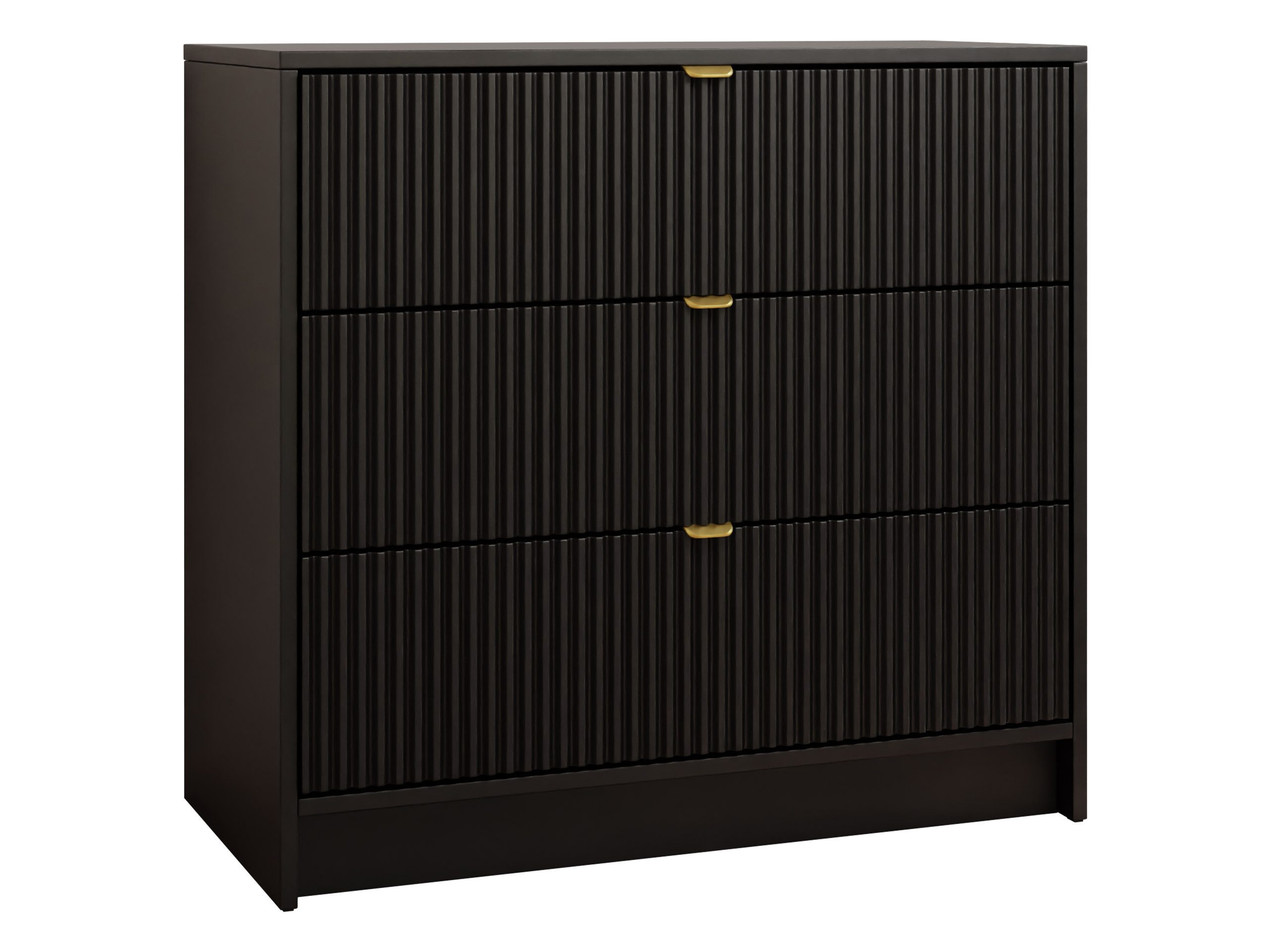 MIRJAN24 Kommode Tireno 3SZ (mit drei Schubladen), Aluminiumgriff in der Farbe Gold