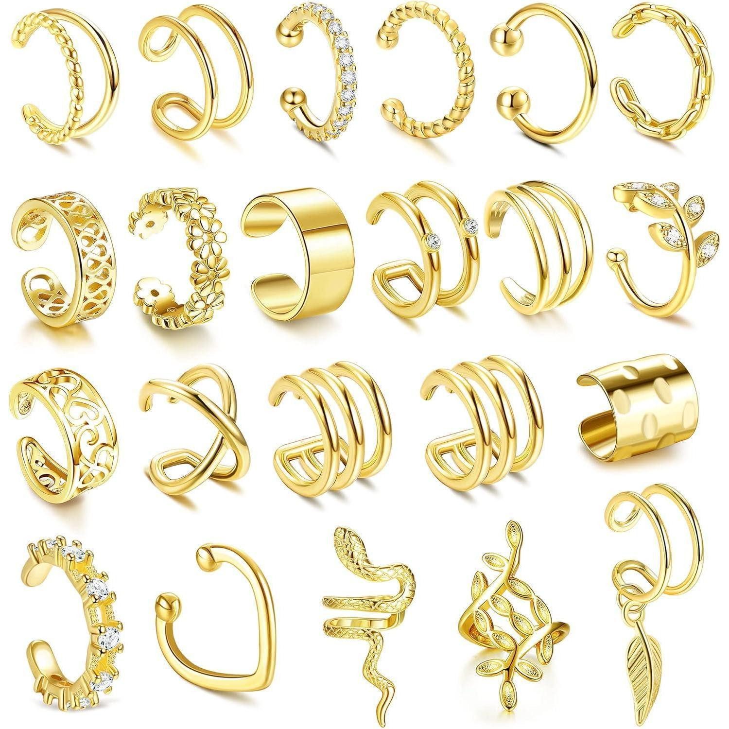 LuxusKollektion Schmuckset 22-teiliges Ear Cuff Set Damen Ohrclips Einstell günstig online kaufen
