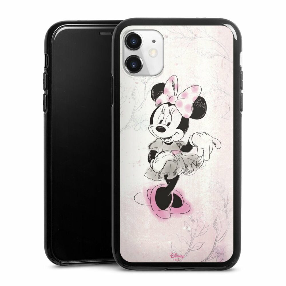 DeinDesign Handyhülle Minnie Mouse Disney Vintage Minnie Watercolor, Apple iPhone 11 Silikon Hülle Bumper Case Handy Schutzhülle