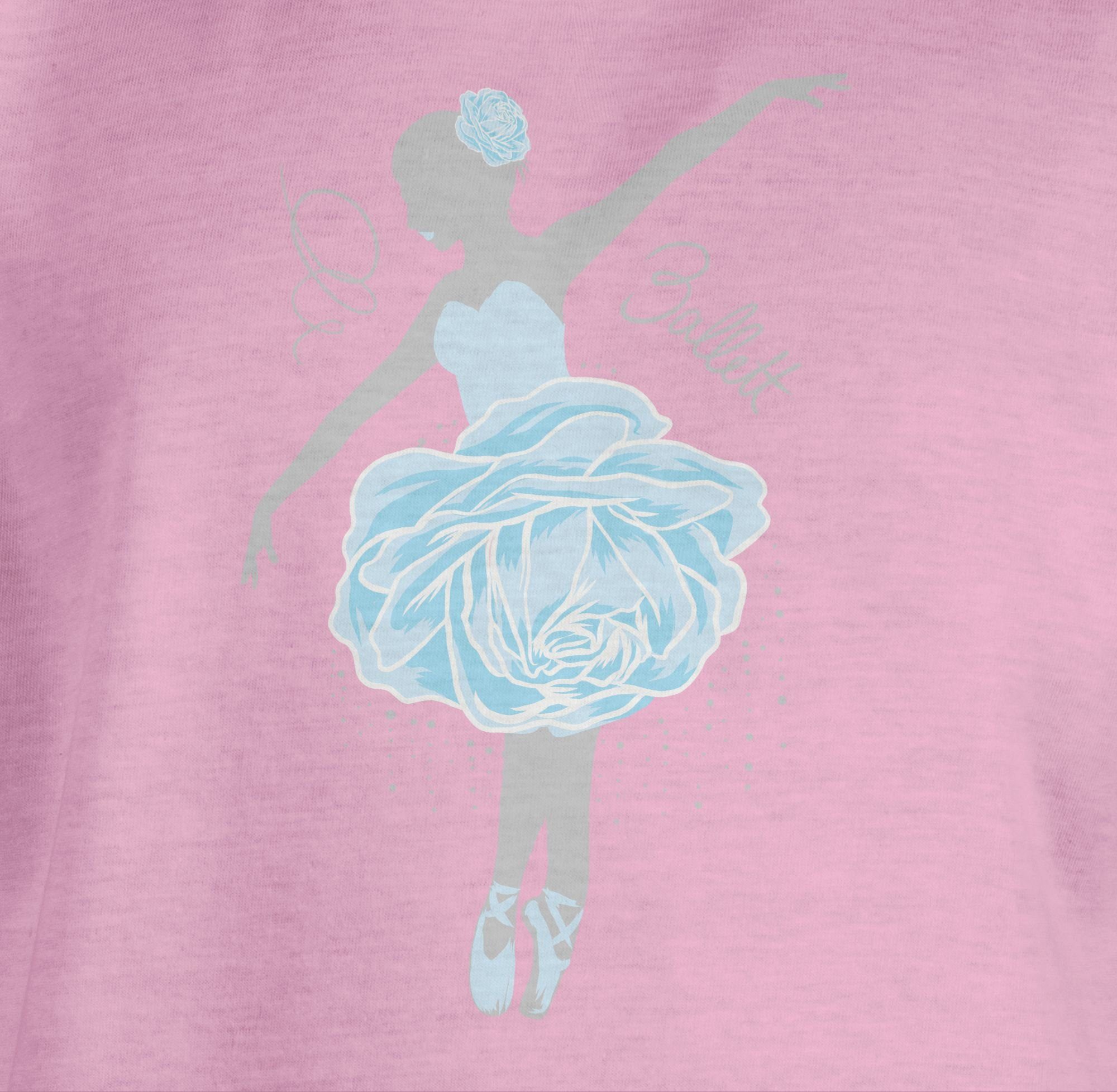 Shirtracer T-Shirt Ballerina - grau/blau Kinder Sport Kleidung