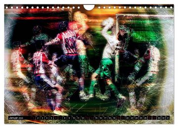 CALVENDO Wandkalender Fußball Power (Wandkalender 2024 DIN A4 quer), CALVENDO Monatskalender