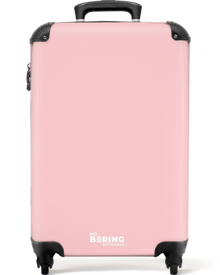NoBoringSuitcases.com© Hartschalen-Trolley Rosa - Einfarbig - Pastell 55x35x20cm, Reisetasche mit Rollen, Koffer Handgepäck Flugzeug