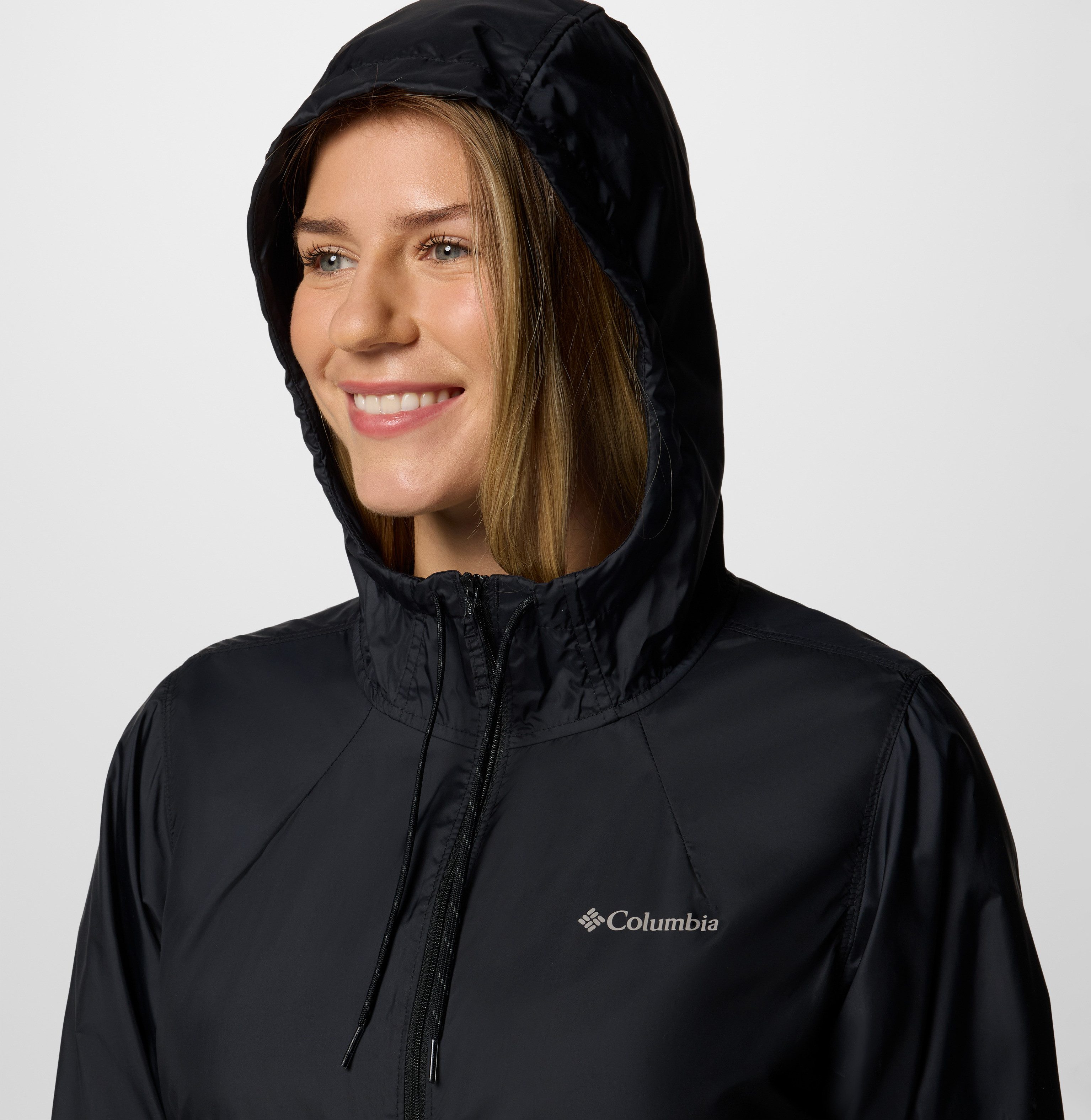 Columbia Windbreaker für Wandern, Trekking und Laufen, mit Kapuze und Kordelzug