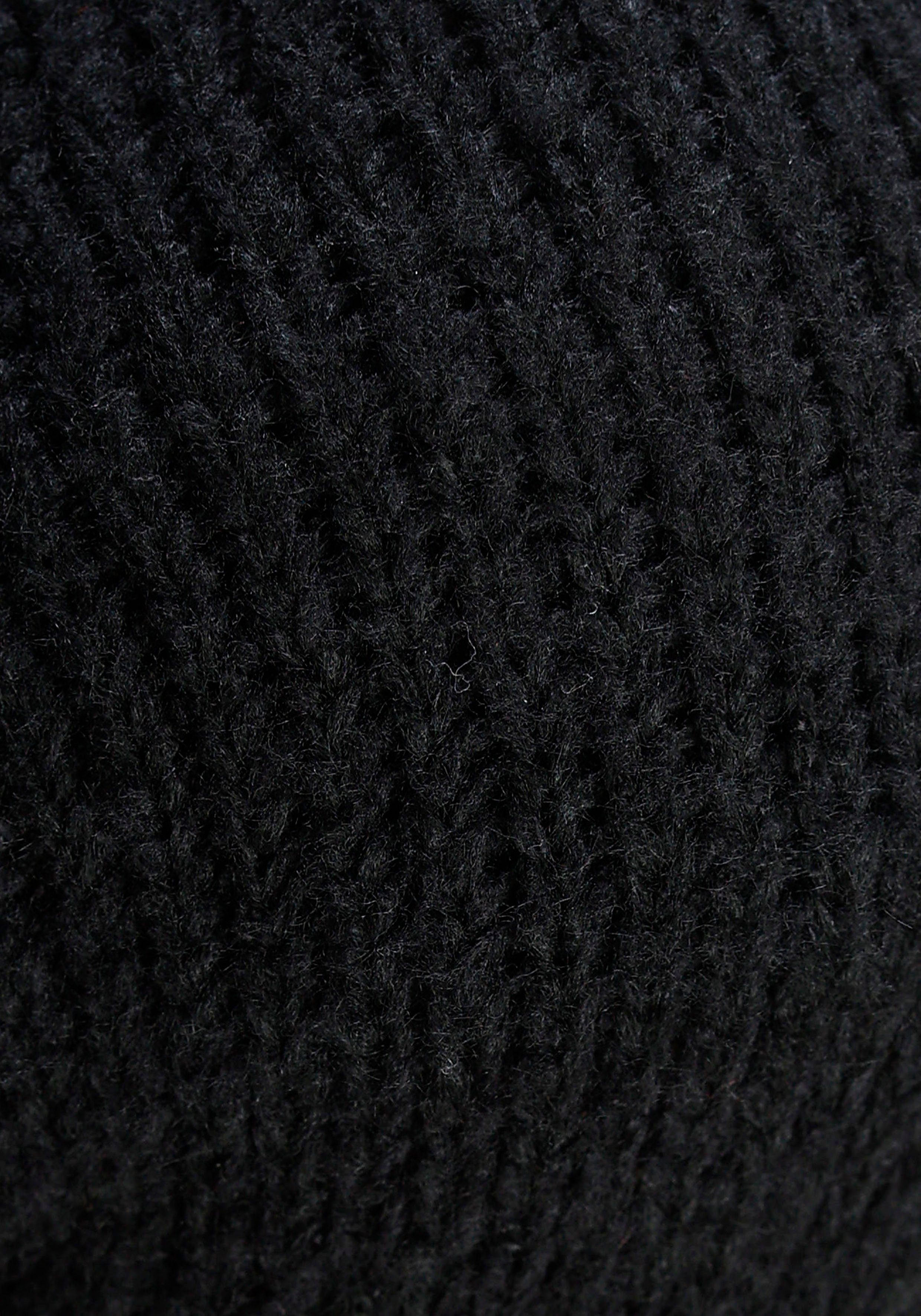 Boysen's Strickjacke Oversize in schwarz Kapuze mit Longform modischer