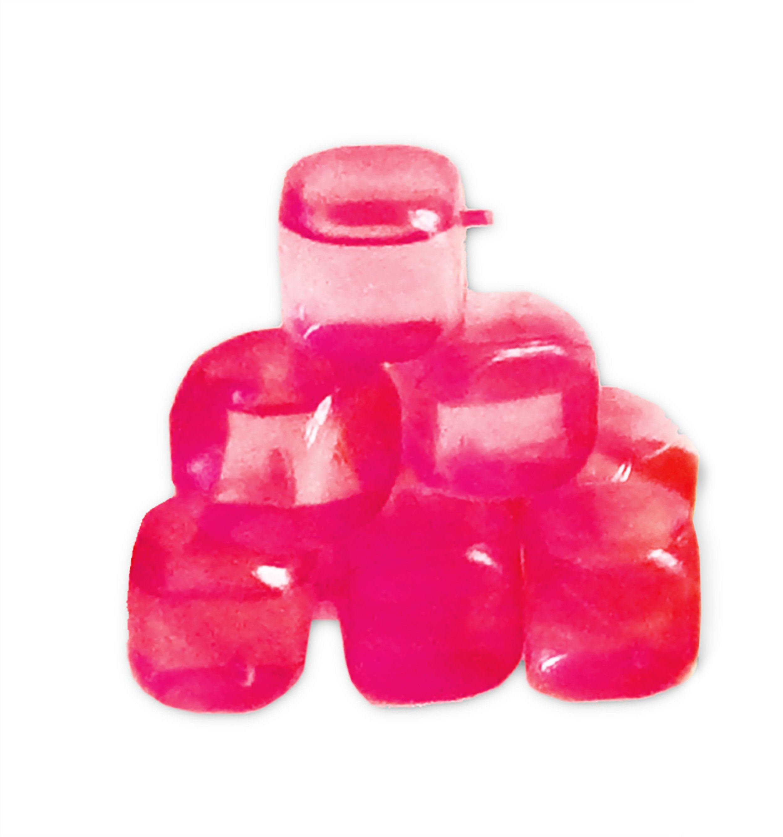 Leknes Eiswürfel-Steine 18x EISWÜRFEL Kunststoff wiederverwendbar Whisky Kühlwürfel 67 (Pink), Weinkühler Kühlsteine EIS Cube Bier Steine Würfel