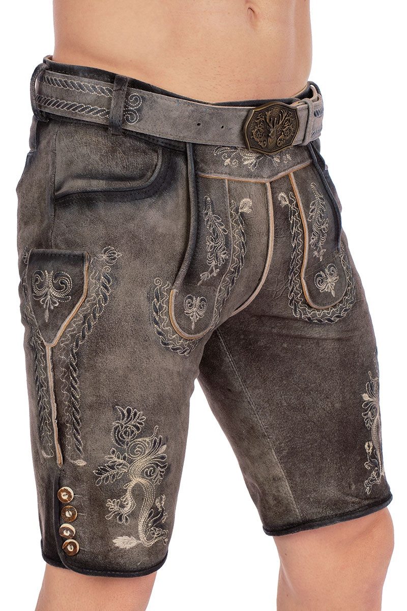 MarJo Trachtenlederhose Lederhose Herren kurz - CLEMENS - felsbraun