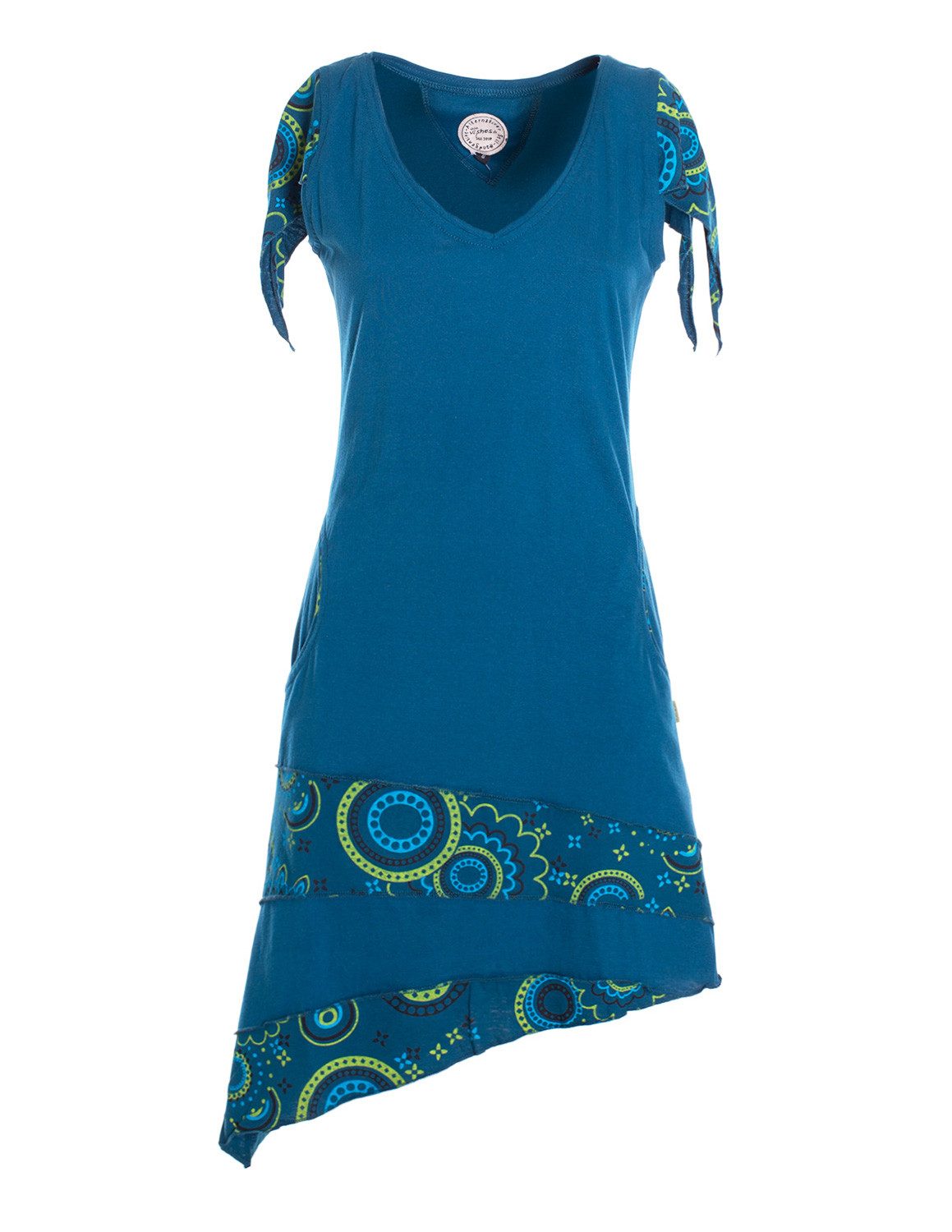 Vishes Zipfelkleid Damen Baumwolle Patchwork Design günstig online kaufen