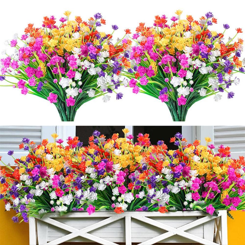 Kunstblume 5 Bündel Kunstblumen wie echt, Künstliche Blumen UV-Beständige, GOOLOO, Plastikblumen Kunstpflanzen Außen Blumenstrauß Pflanzen