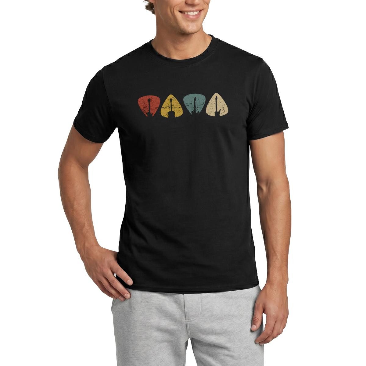 T-Shirt Gitarre Geschenk Plektrum Männer T-Shirt