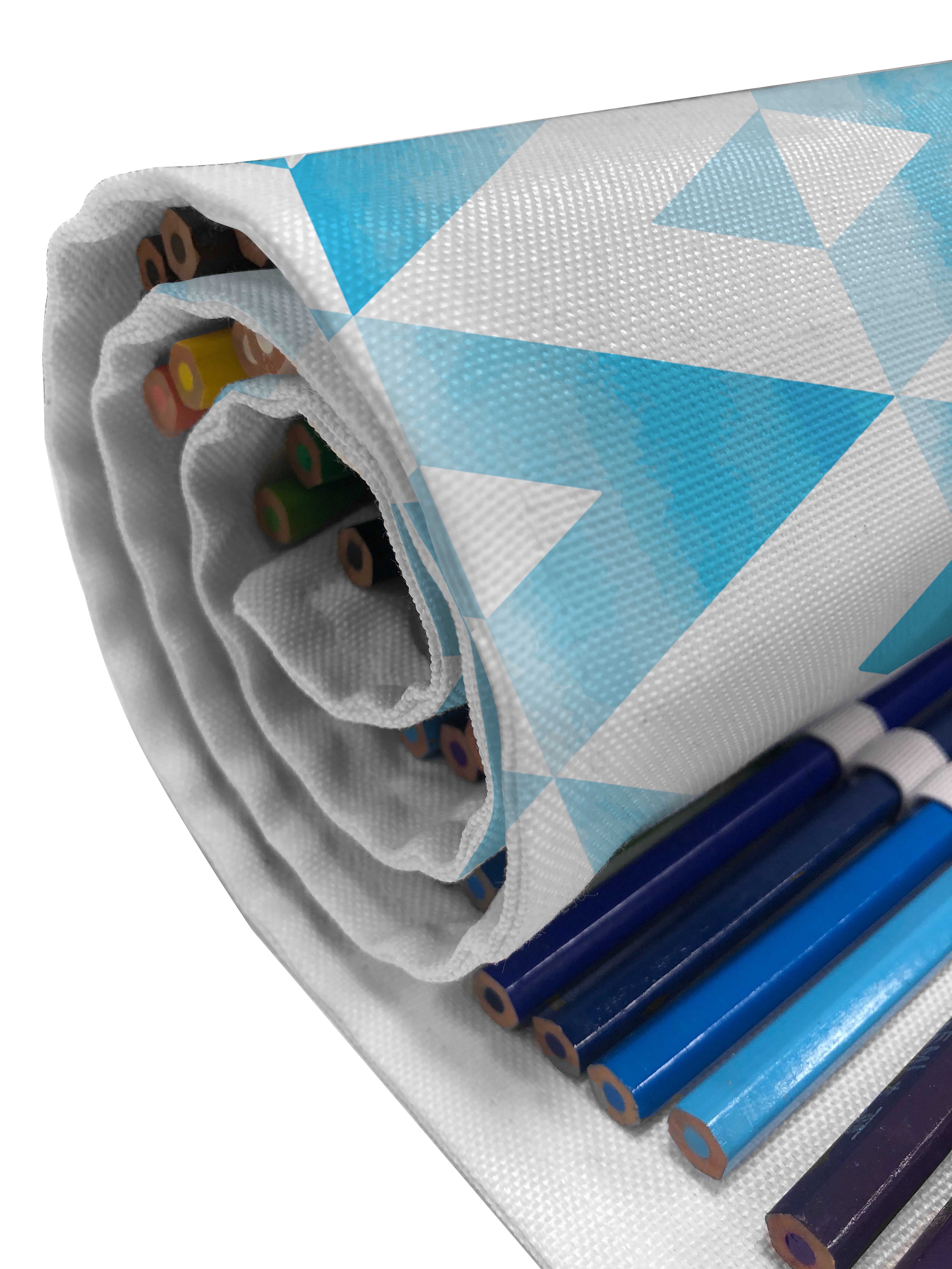 Organizer, Stiftablage tragbar und blau Federmäppchen Modern Baby Geometrische Segeltuch Form Dreieck langlebig Abakuhaus