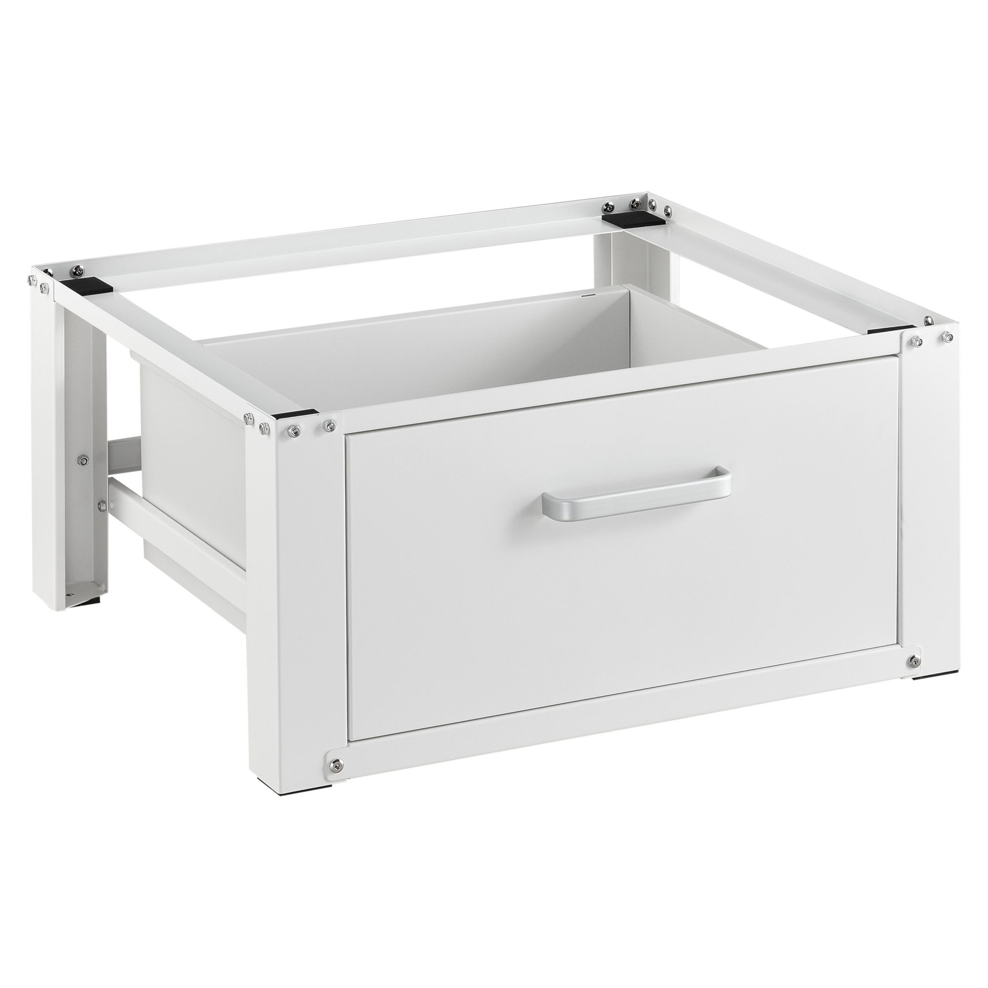 en.casa Unterschrank »Comfortixx« Waschmaschinen-Sockel mit Schublade Stahl Max. 150 kg