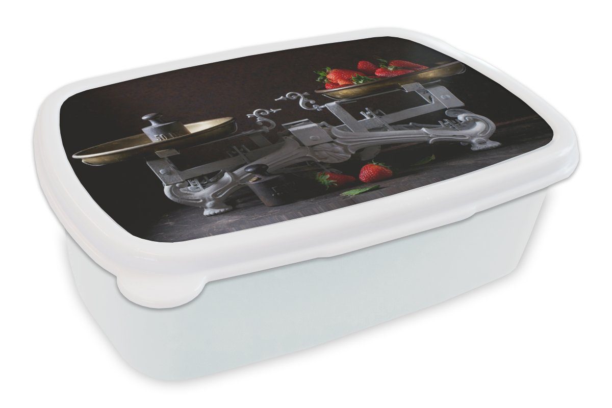 MuchoWow Lunchbox Brotbox Kinder Erwachsene, und Brotdose, - Küchenutensilien Jungs Obst Kochen, weiß für (2-tlg), und - für Mädchen Kunststoff