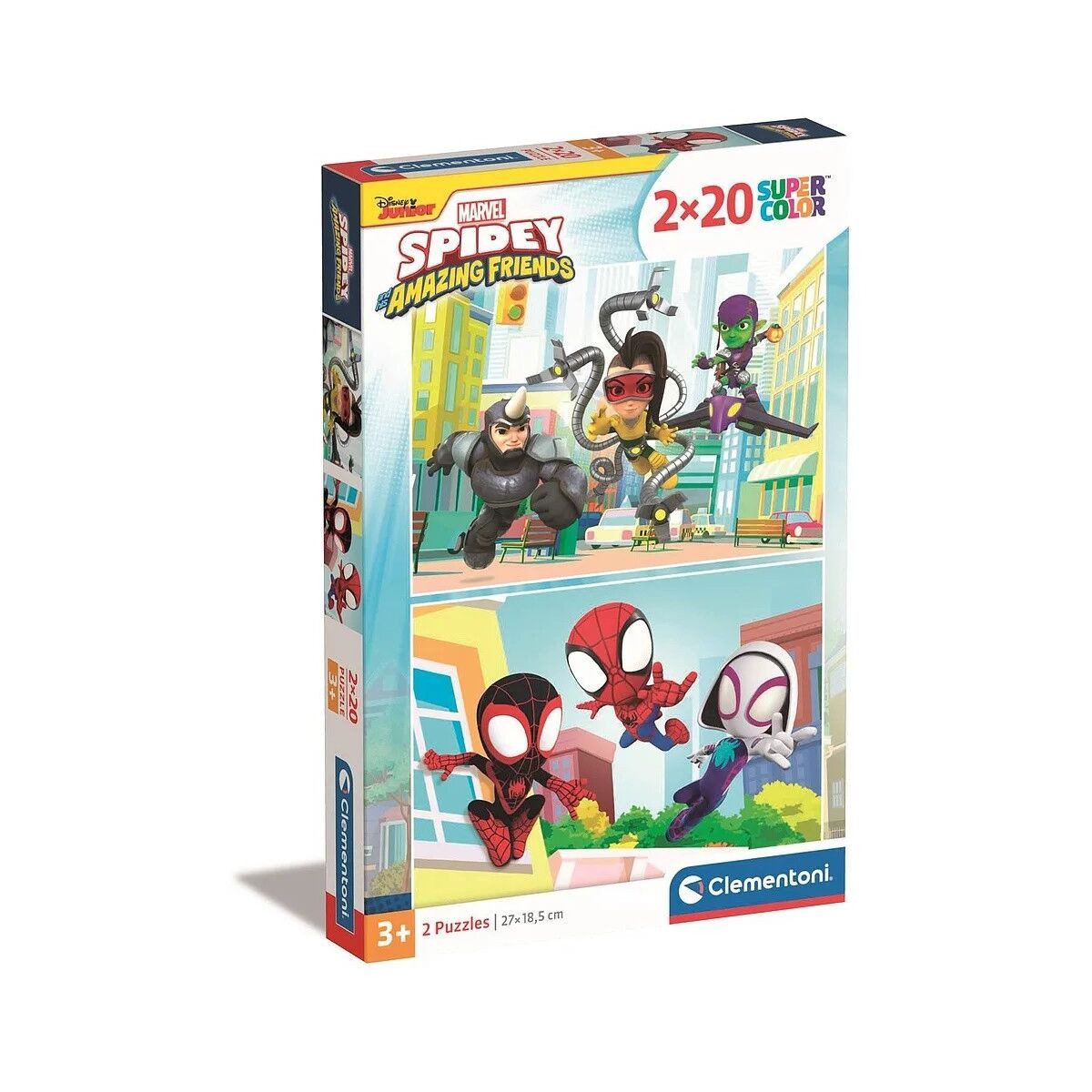 Clementoni® Lernspielzeug Spiderman Spidey 2x20-teiliges Puzzle Clementoni