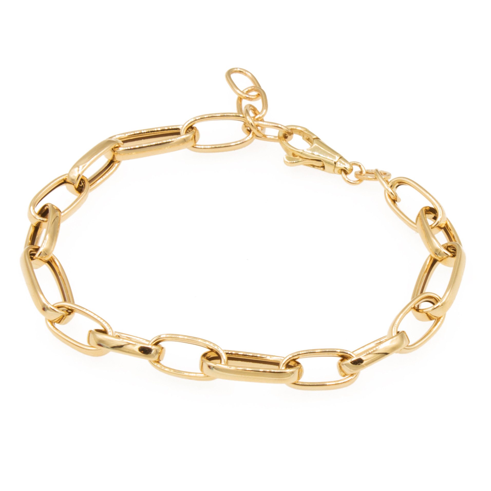 Bella Carina Goldarmband Armband mit ovalen Gliedern aus 585 Gold 14 Karat 17 - 19 cm, 585 Gold