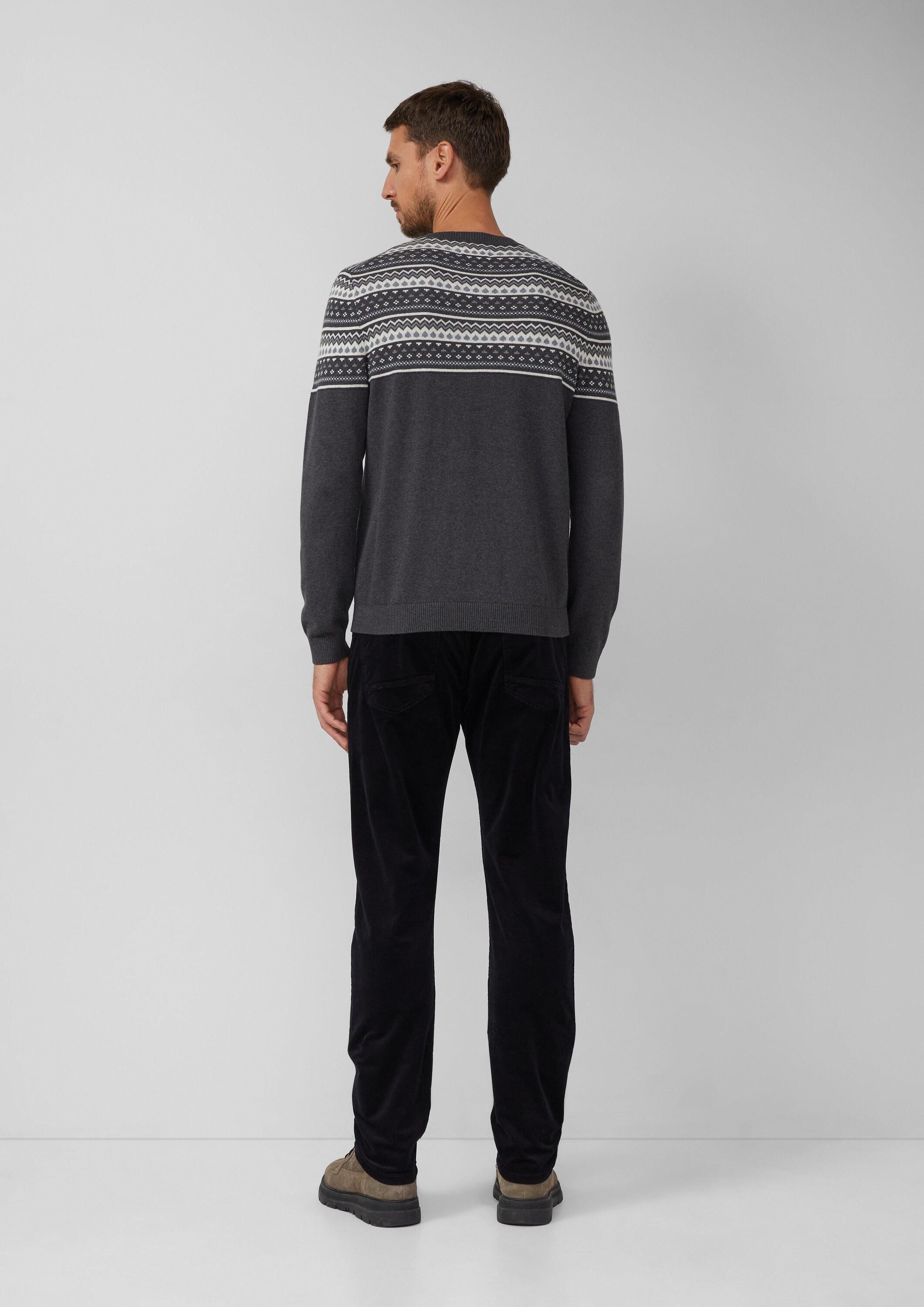 s.Oliver Longpullover Strickpullover Baumwollpullover mit Norwegermuster