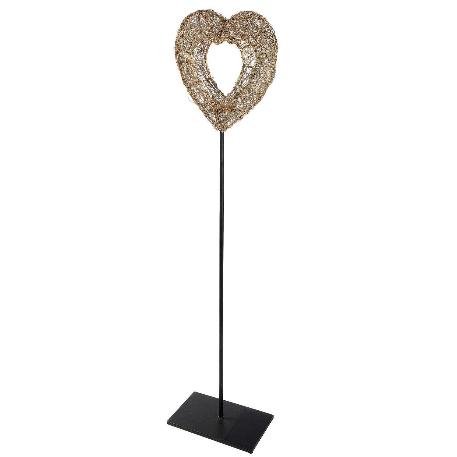 GILDE Teelichthalter Teelichtleuchter GOLDENHEART - gold - Eisen - Höhe 102cm x Breite 24cm (1x Teelichtleuchter, Lichtträger - Kandelaber), Leuchter - Deko - Wohnzimmer - Weihnachten - Lichterhalter