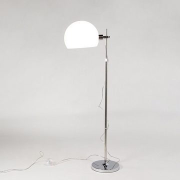 Licht-Erlebnisse Stehlampe EMPETRUM, ohne Leuchtmittel, Weiße Stehleuchte Bauhaus Chrom Weiß Kugelschirm Lampe